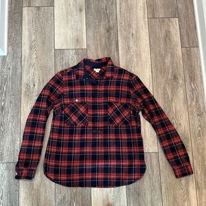 J Crew Half Zip Flannel